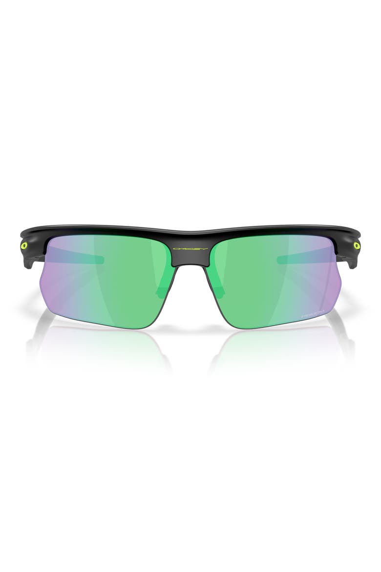 Bisphera 68mm Prizm™ Gradient Oversize Rectangular Sunglasses, Main, color, MATTE BLACK / PRIZM ROAD JADE