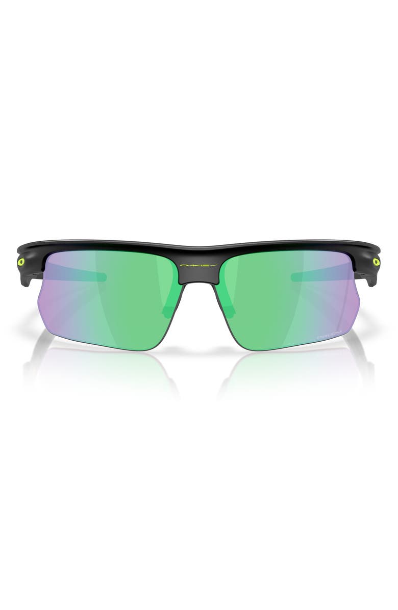 Oakley Bisphera 68mm Prizm<sup>™</sup> Gradient Oversize Rectangular Sunglasses, Main, color, Matte Black / Prizm Road Jade