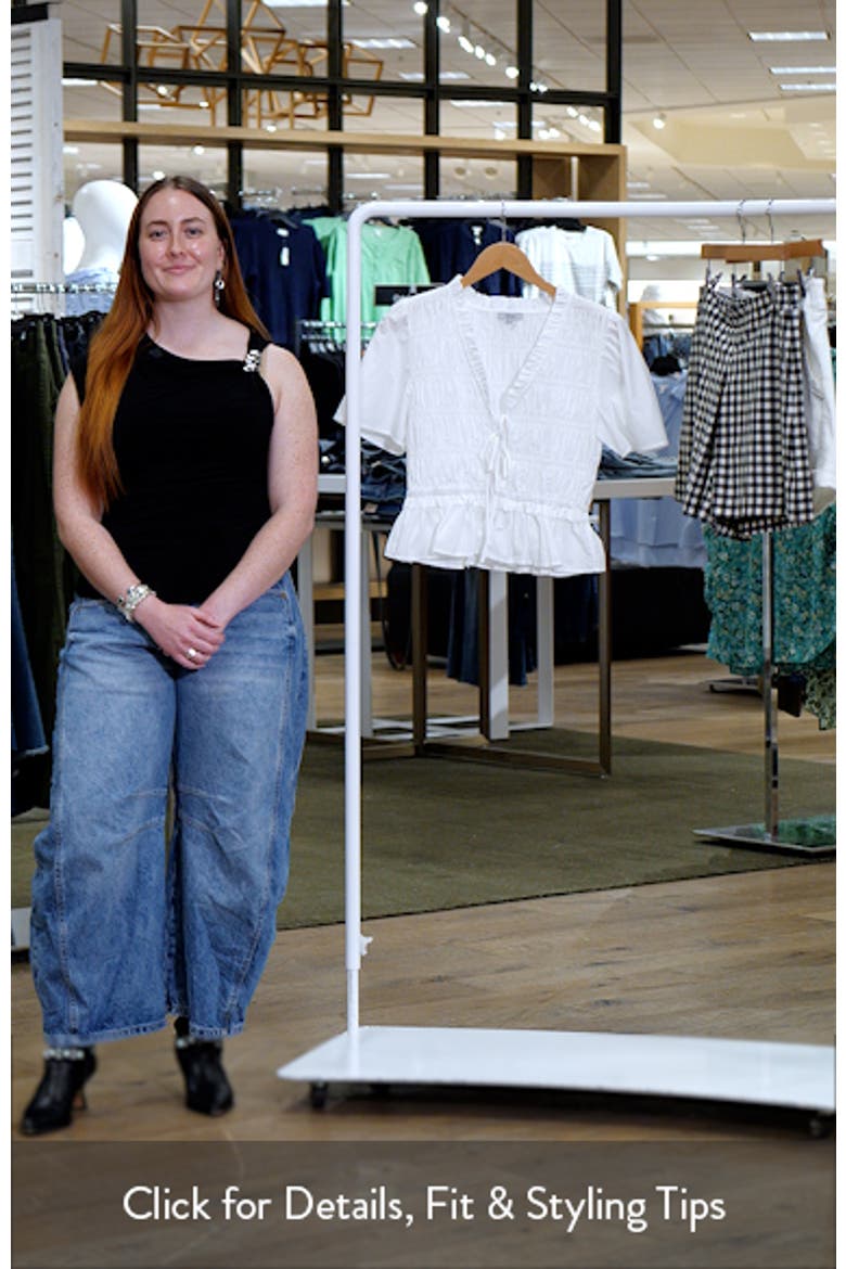Portia Smocked Ruffle Cotton Blend Crop Top video