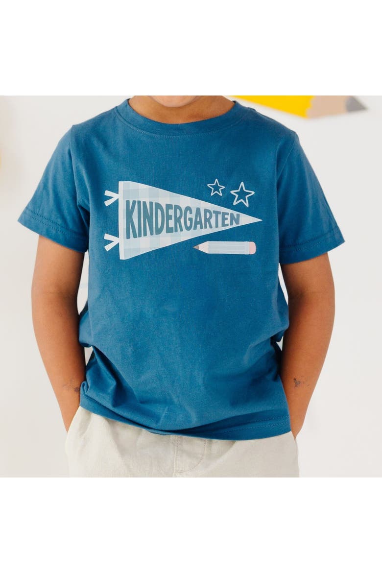 Kindergarten Pennant Short Sleeve T-Shirt, Alternate, color, Indigo