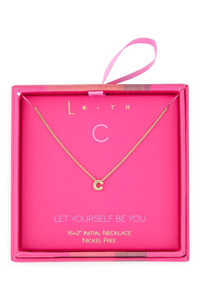 Let Yourself Be You Bubble Initial Pendant Necklace, Main, color, C- GOLD