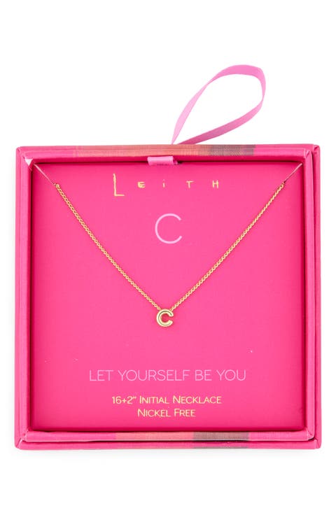 Let Yourself Be You Bubble Initial Pendant Necklace