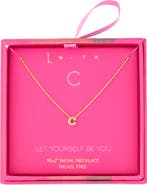 Leith Let Yourself Be You Bubble Initial Pendant Necklace