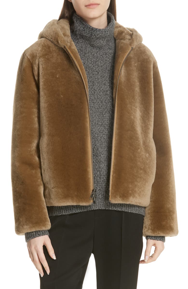 Vince Plush Fleece Zip Front Hoodie, Main, color, 