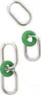 seree Della Convertible link large silver jade earrings