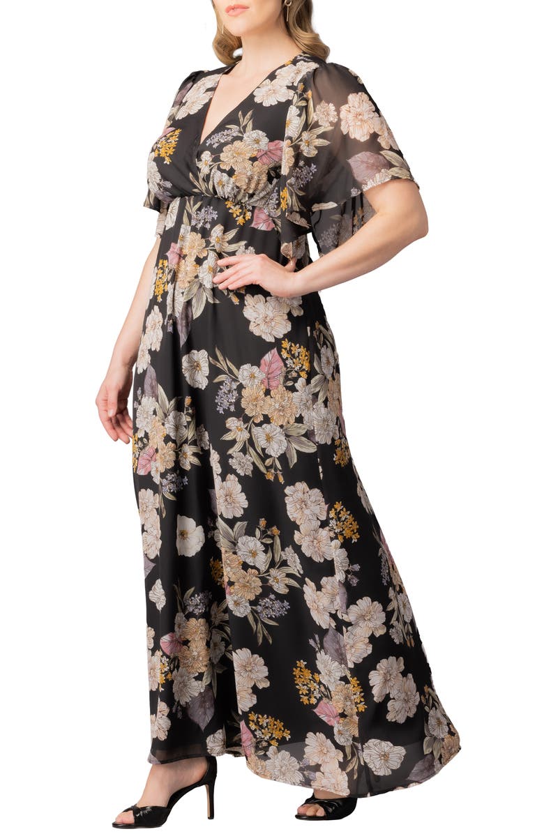 Kiyonna Metallic Thread Dress, Alternate, color, Midnight Peony Print