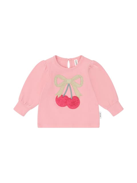 Cherry Bow Puff Sleeve Top (Toddler, Little Kid, Big Kid)