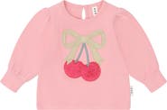 Huxbaby Cherry Bow Puff Sleeve Top