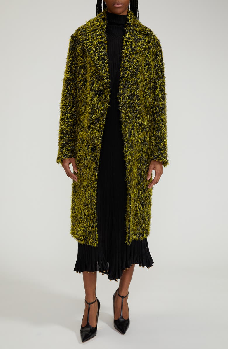 Bottega Veneta Wool Blend Fil Coupé Coat, Main, color, 