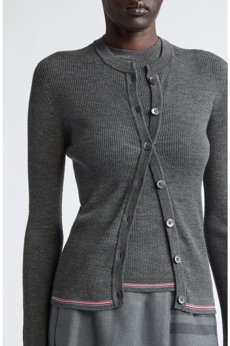 Crewneck Wool Cardigan, Alternate, color, MEDIUM GREY