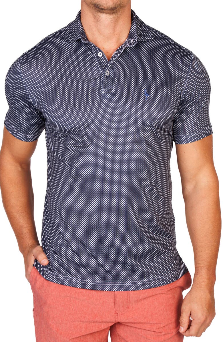 TailorByrd Mini Dots Performance Golf Polo, Alternate, color, Navy