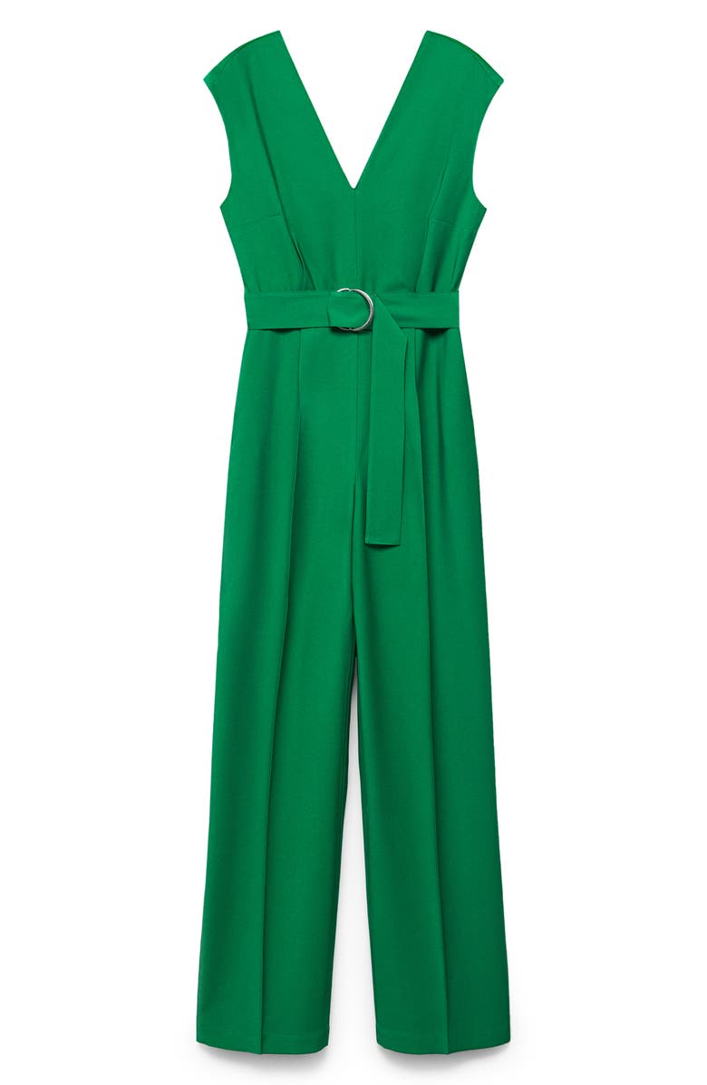 MANGO V-Neck Belted Jumpsuit, Alternate, color, 
