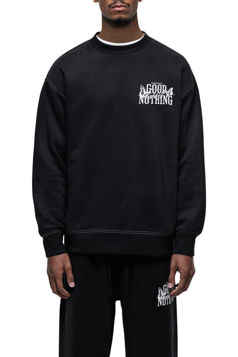 Dakota Relaxed Sweatshirt, Main, color, BLACK