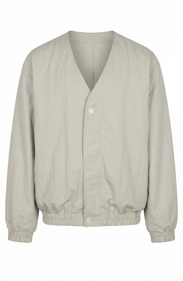 Modenaire Lightweight Elastic Hem Bomber Jacket, Alternate, color, Light Beige