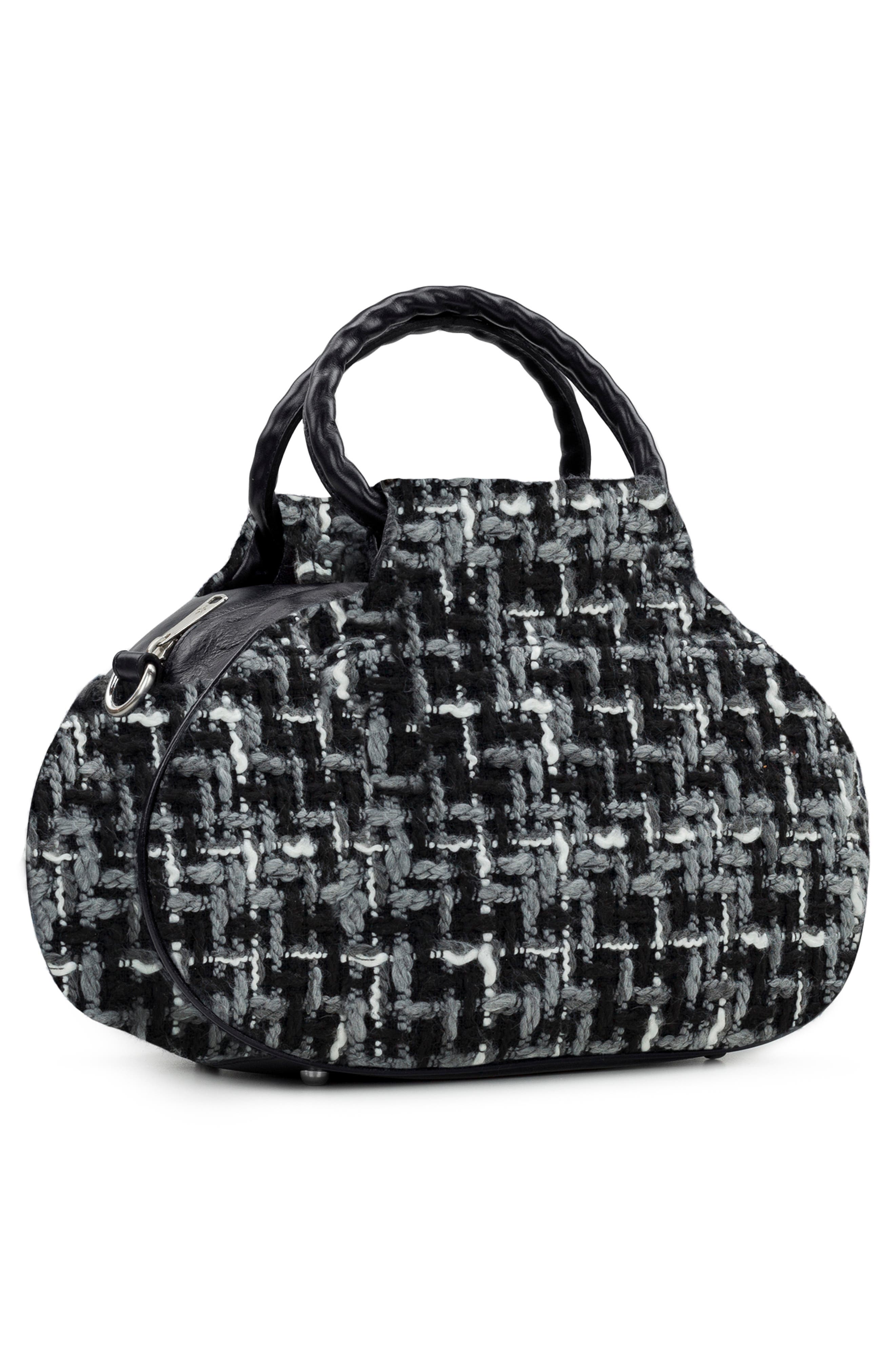 Patricia Nash Linley Tweed Bucket Bag, Alternate, color, Black