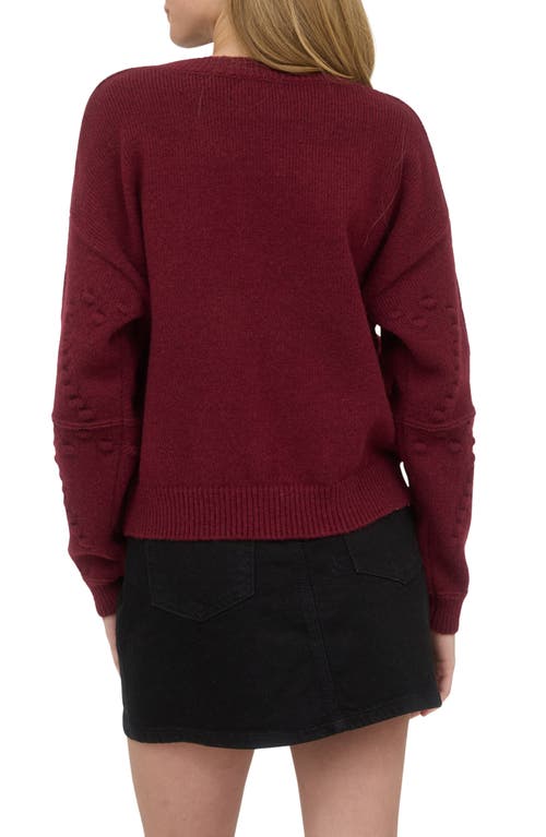 Blu Pepper Pompom Sweater In Burgundy