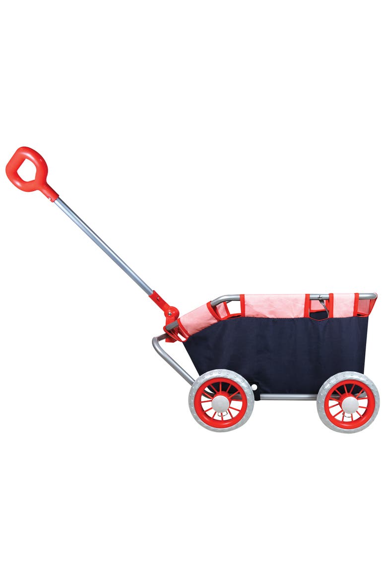 Baby Doll Pull Cart in Navy & Red, Alternate, color, Multicolored