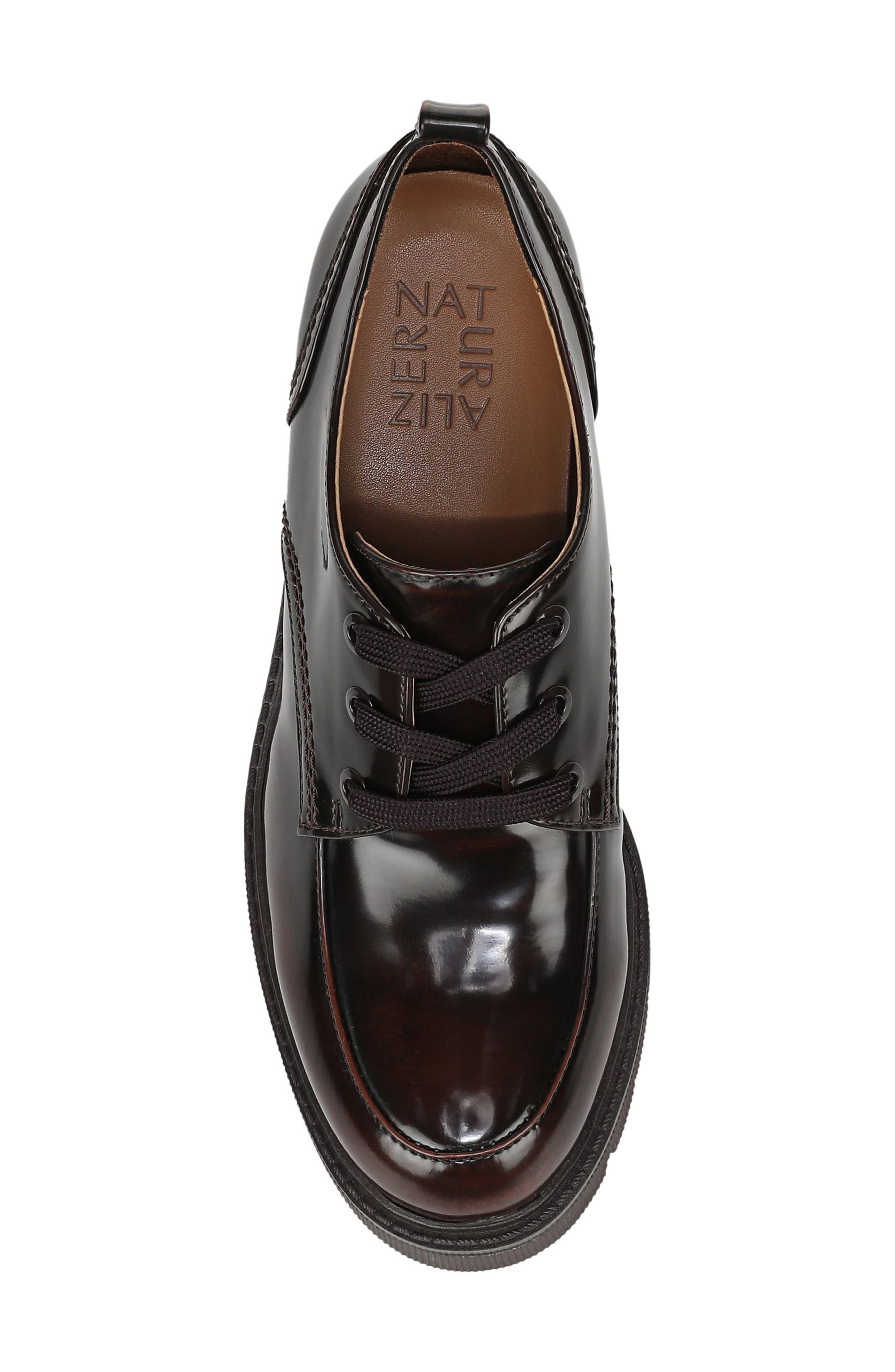 Jacie Faux Leather Platform Oxford, Alternate, color, DARK BROWN FAUX LEATHER
