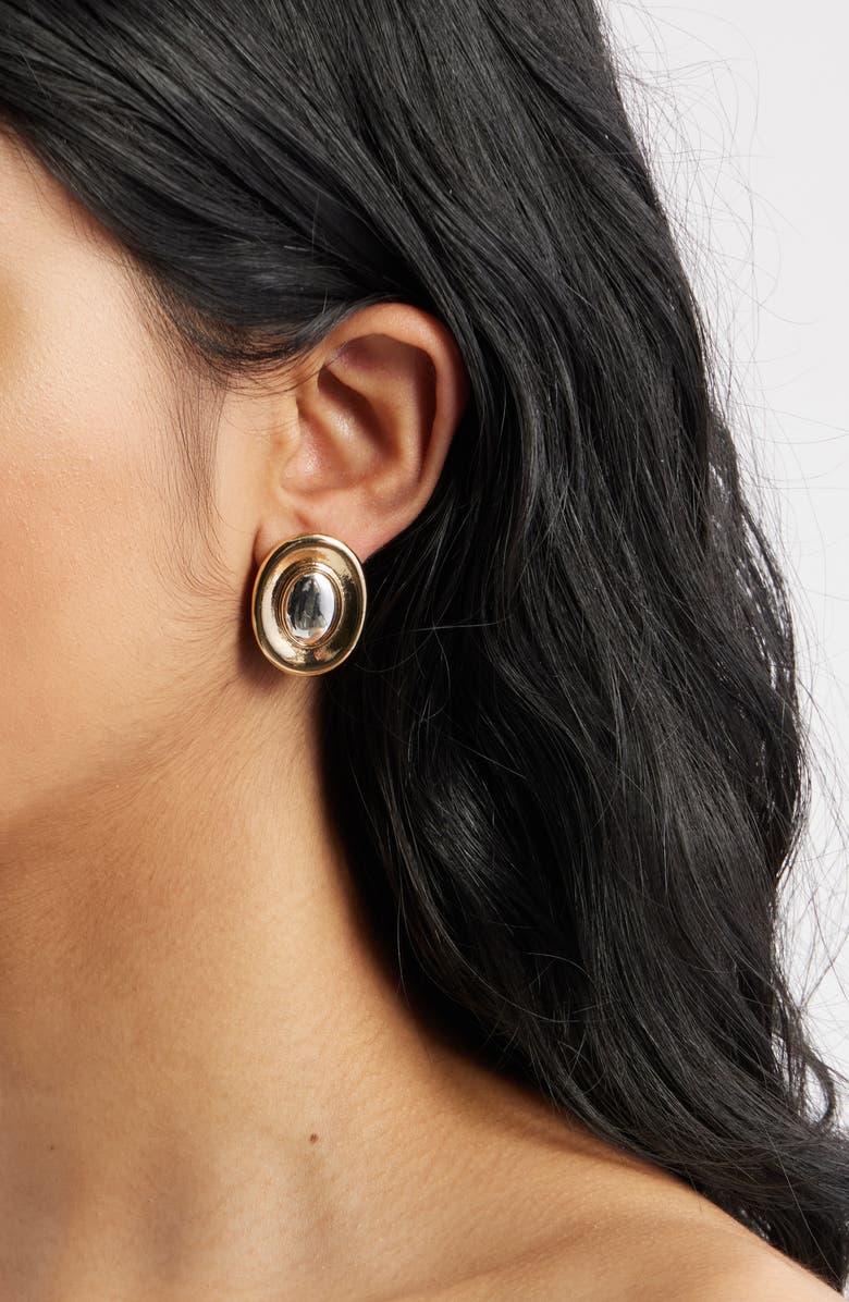 Nordstrom Oval Framed Earrings, Alternate, color, Gold- Silver