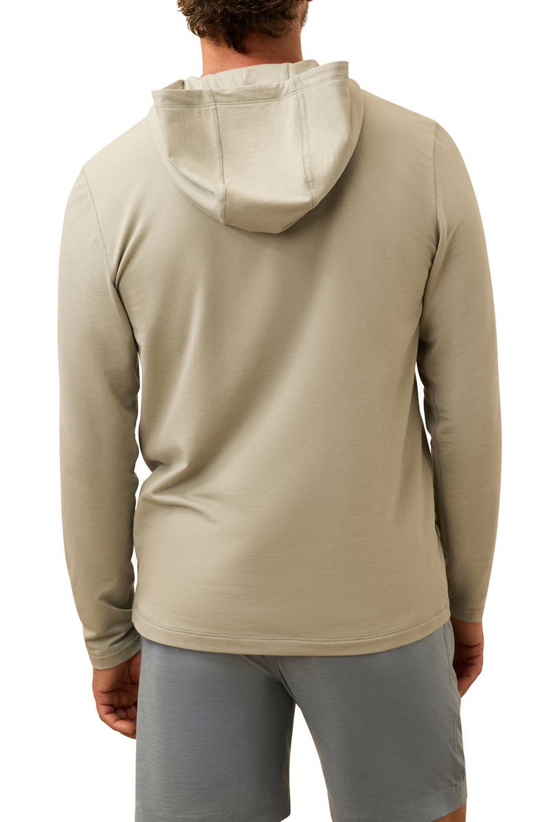 Faherty Movement Quarter Zip Hoodie, Alternate, color, Light Sage Feeder