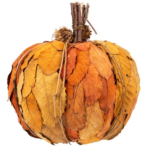 Northlight Layered Leaves Fall Harvest Pumpkin With Pinecones Decoration In Multi