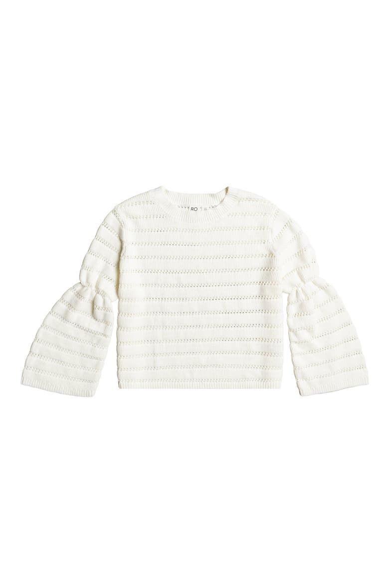 Aloha Open Stitch Cotton Blend Sweater, Alternate, color, SNOW WHITE