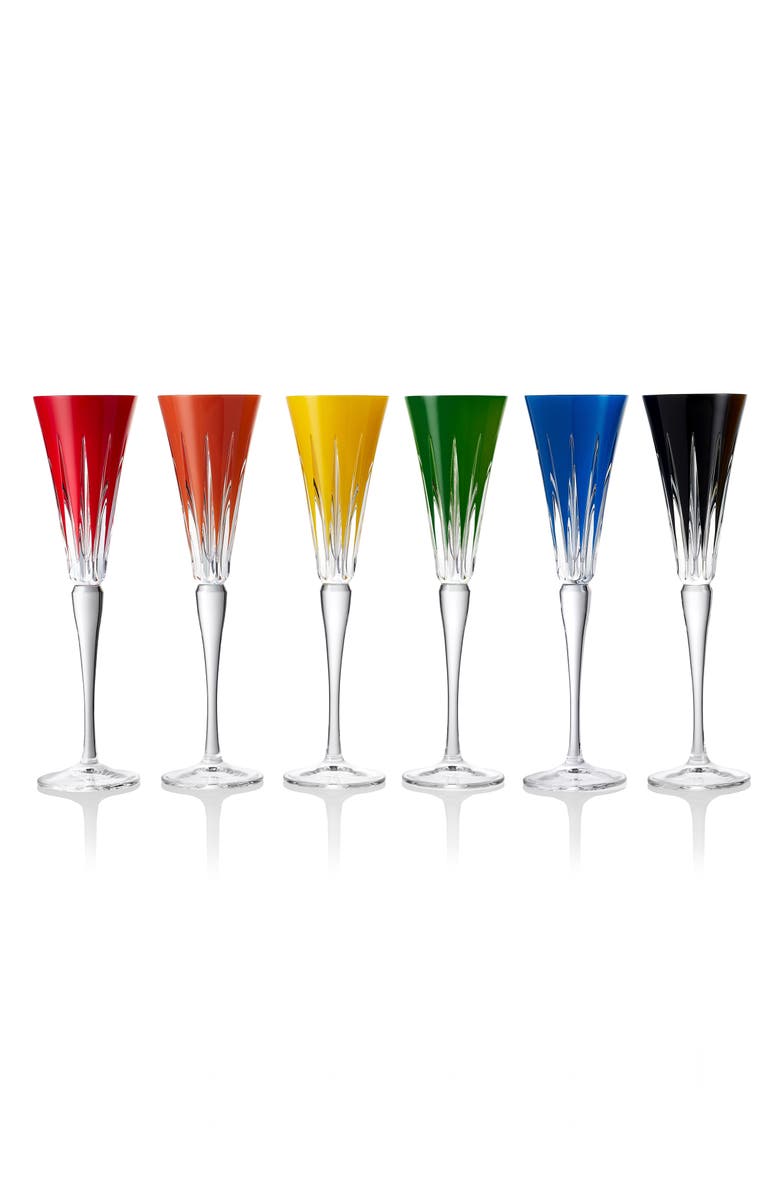 Waterford New Year Firework Set of 6 Toasting Flutes, Main, color, Assorted