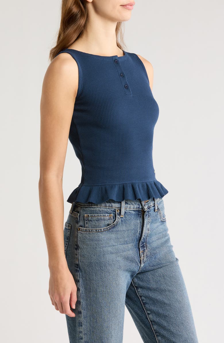 Damson Madder Hattie Waffle Weave Stretch Cotton Tank, Alternate, color, 