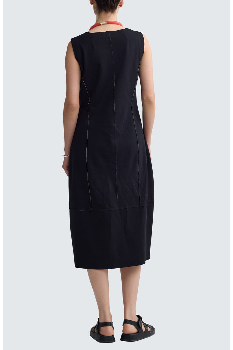 Korin Contrast-Stitch Balloon Dress, Alternate, color, Black