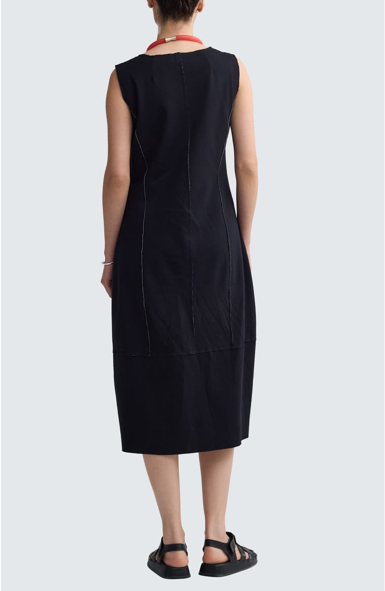 LUUKAA Korin Contrast-Stitch Balloon Dress, Alternate, color, Black