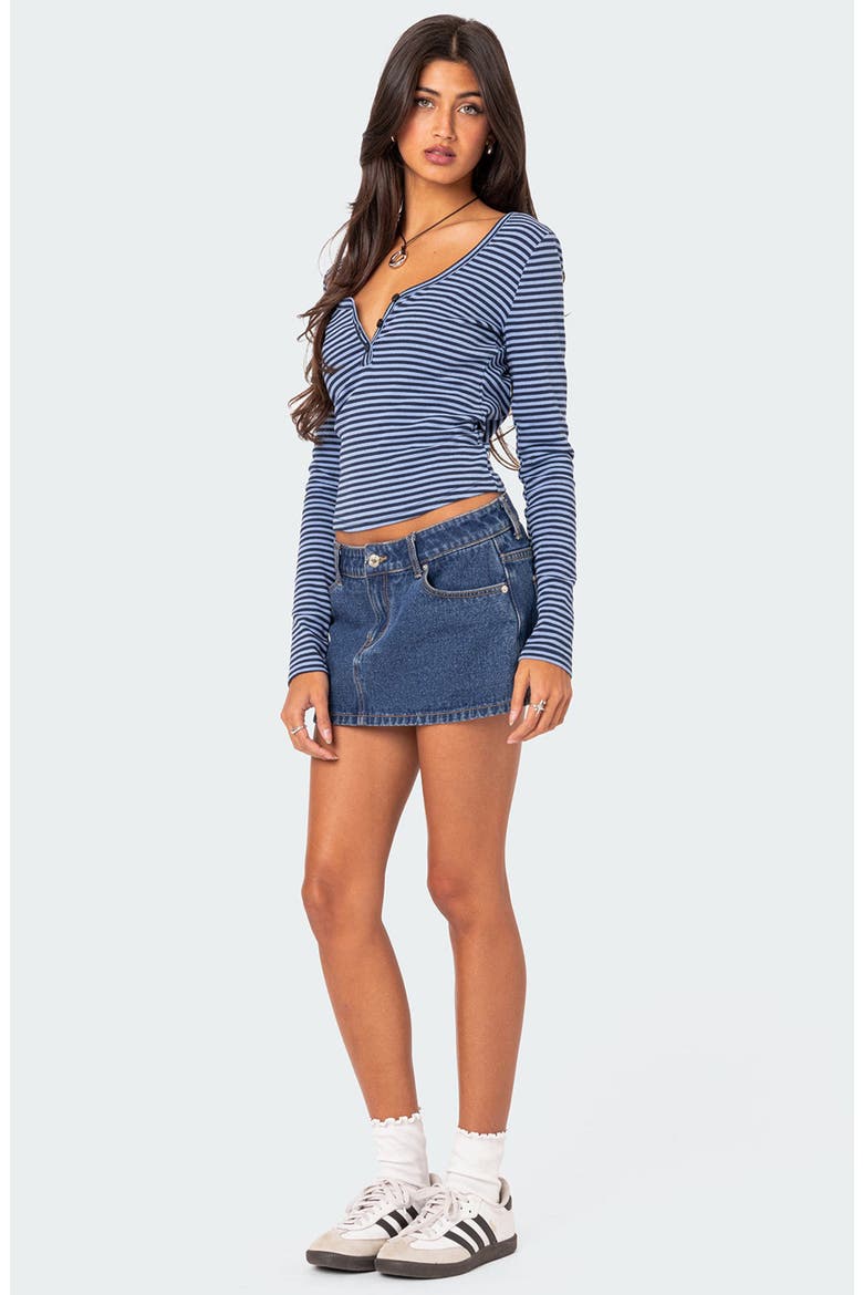 Jocelyn Stripe Stretch Cotton Top, Alternate, color, BLUE