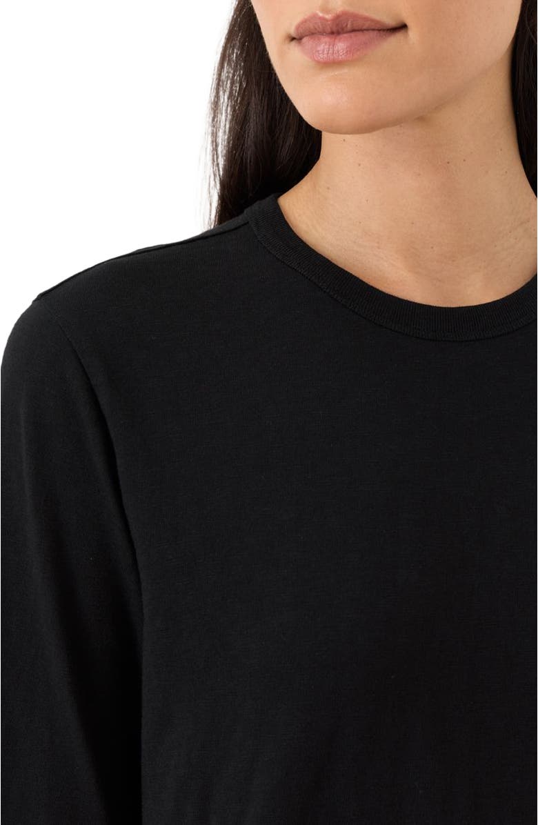 Pact Organic Cotton Soft-Slub Essential Crewneck Long Sleeve Tee, Alternate, color, Black