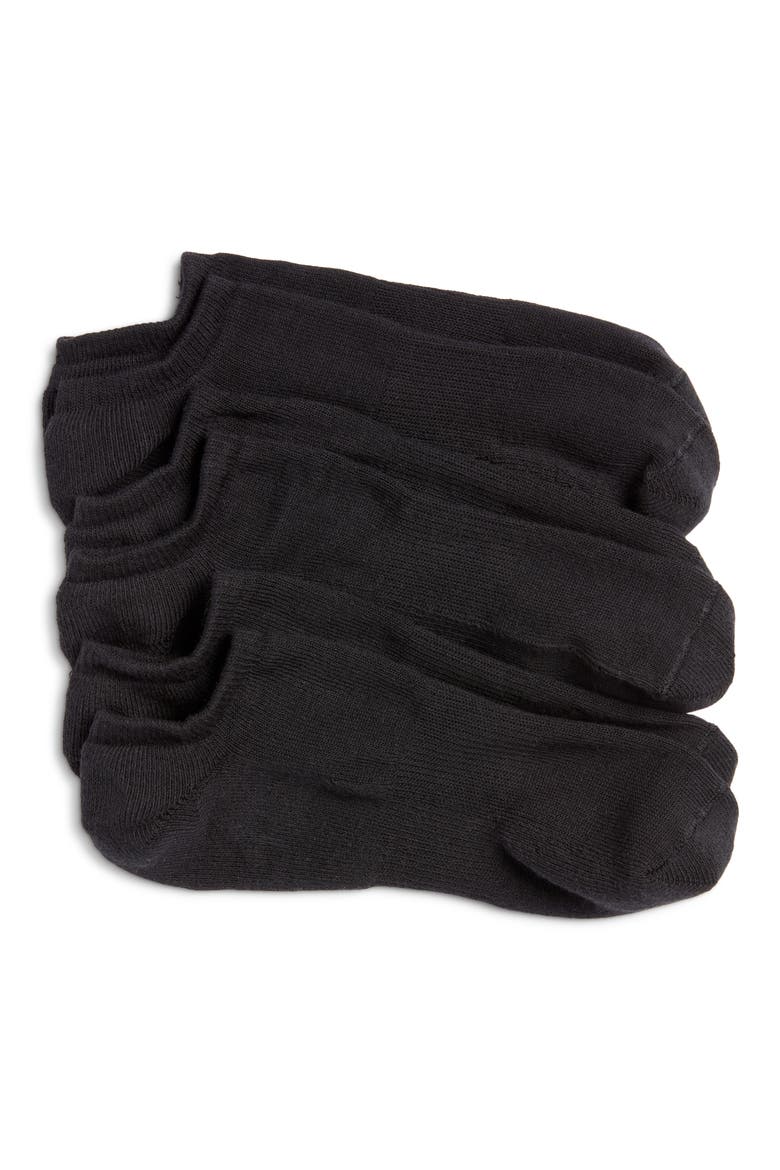 3-Pack Everyday No-Show Socks, Main, color, BLACK