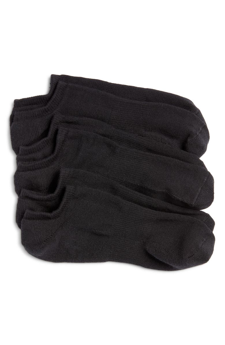 Nordstrom 3-Pack Everyday No-Show Socks, Main, color, Black