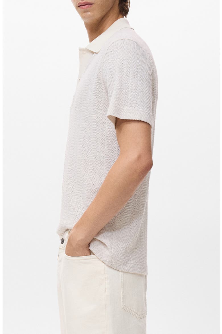 Regular Fit Openwork Polo, Alternate, color, OFF WHITE