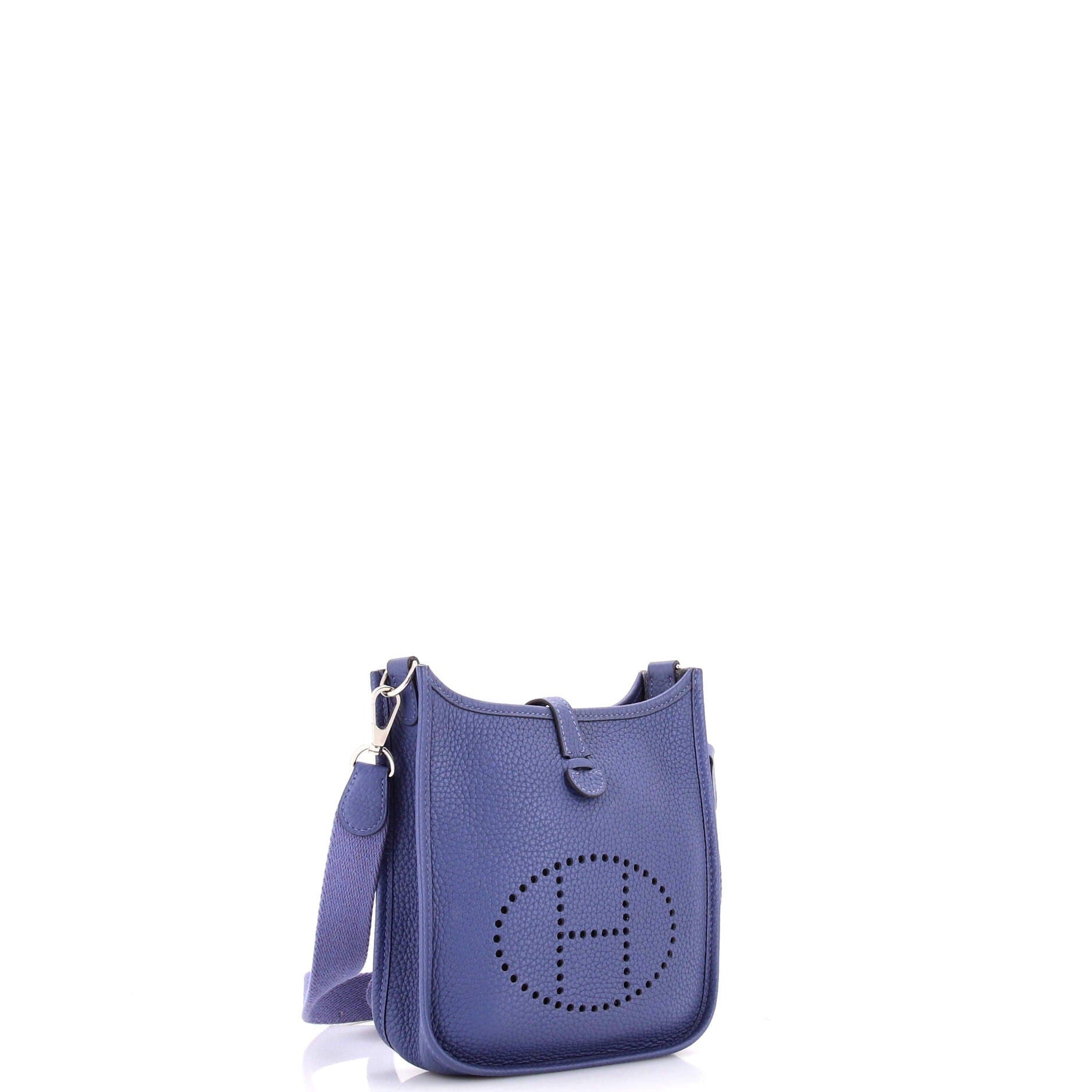 Pre-Owned Hermes Evelyne Bag Gen III Clemence TPM, Alternate, color, Bleu Brighton