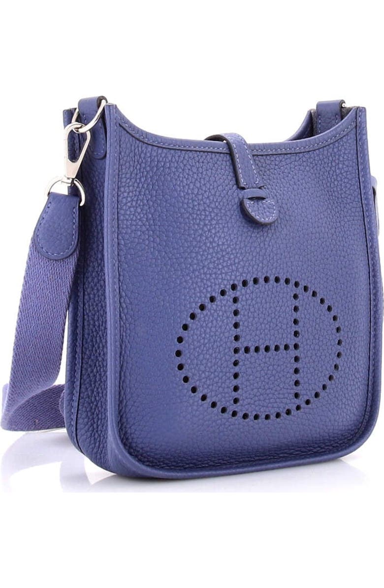 Pre-Owned Hermes Evelyne Bag Gen III Clemence TPM, Alternate, color, Bleu Brighton