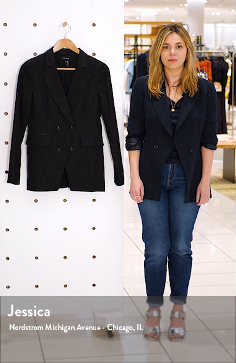 Double Breasted Linen Blazer, sales video thumbnail