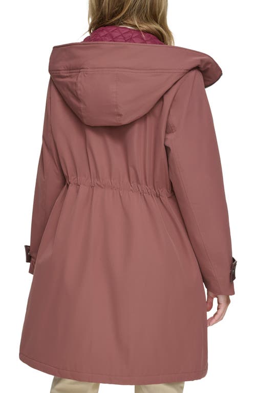 Andrew Marc Water Resistant Hooded Jacket In Fig