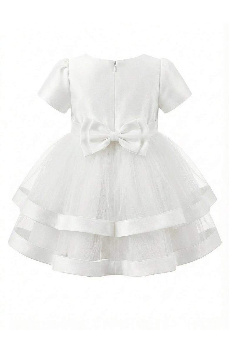 Tulleen Satin Bow Dress, Alternate, color, White