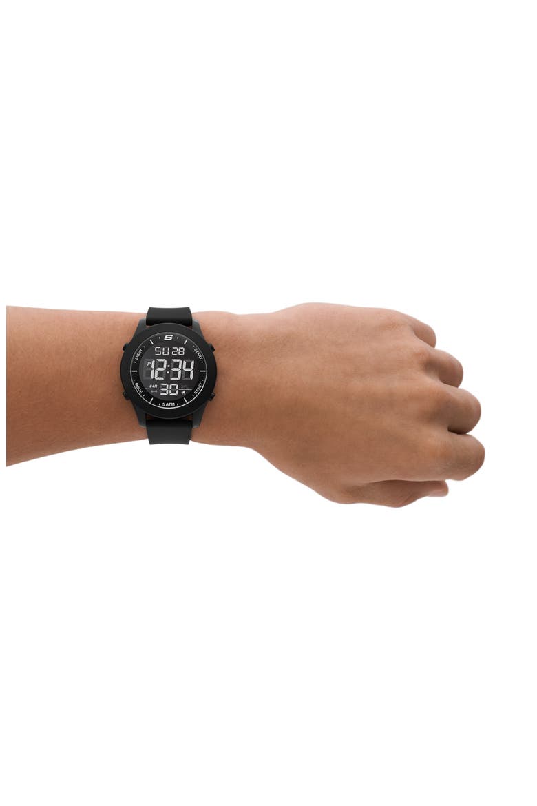 Rosencrans Digital Silicone Strap Watch, Alternate, color, BLACK