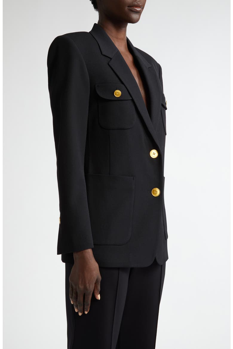Stretch Twill Blazer, Alternate, color, BLACK