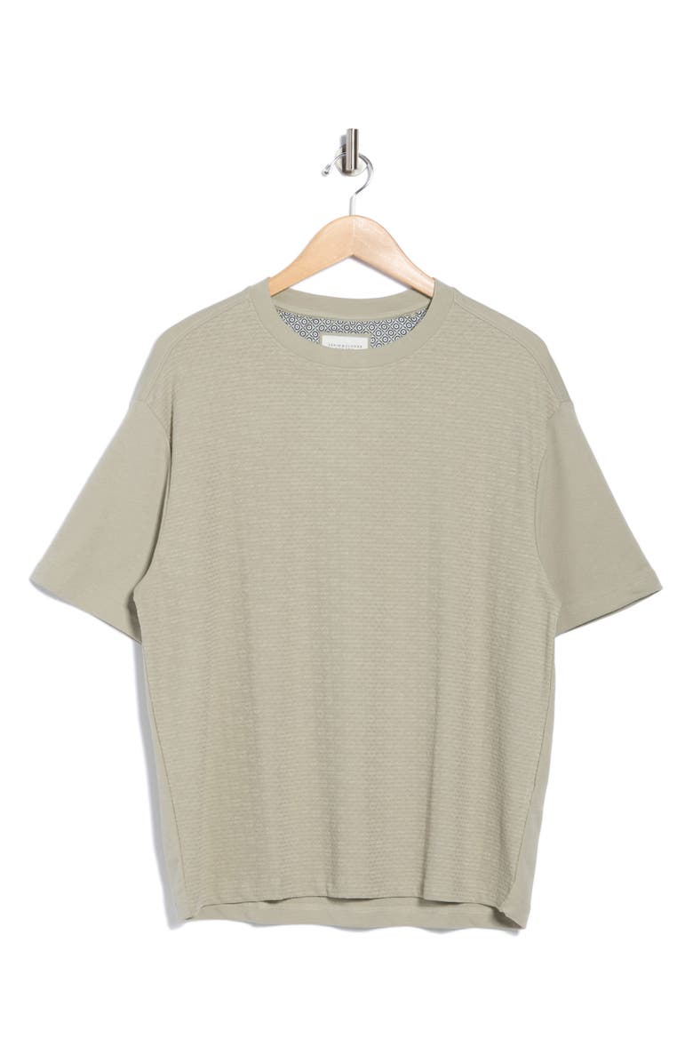 DENIM AND FLOWER Textured Crewneck T-Shirt, Alternate, color, Light Sage