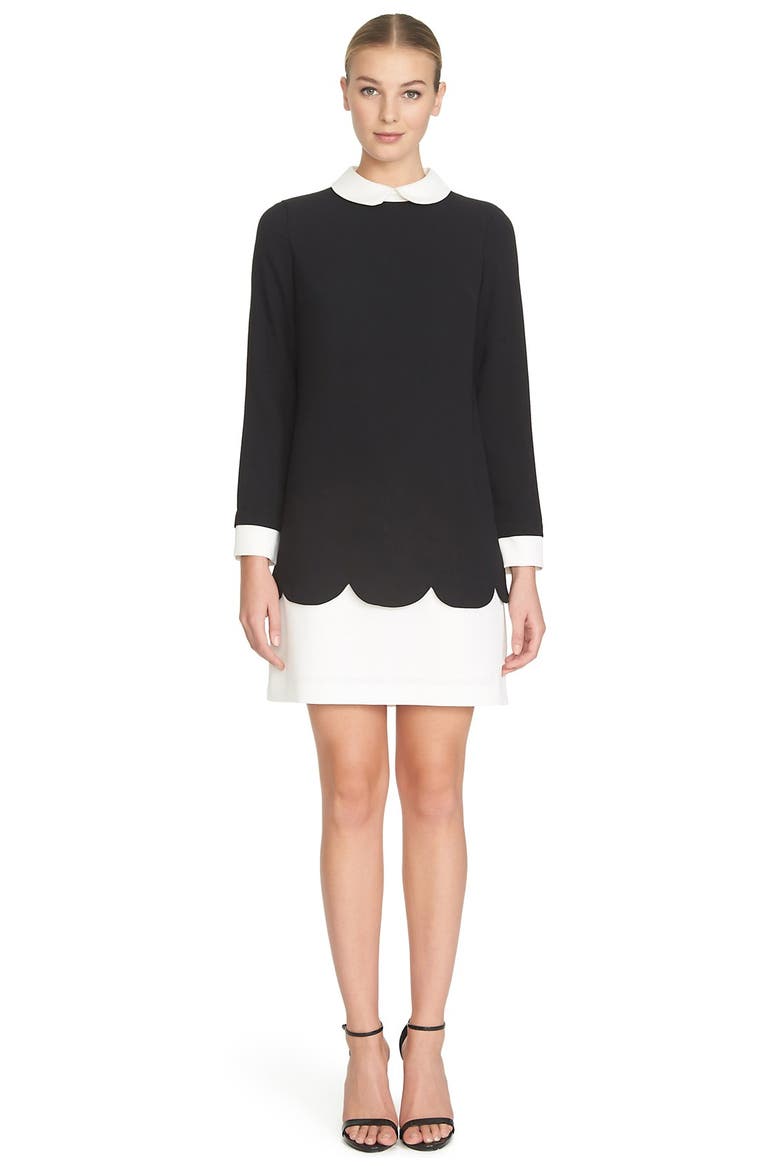 'Jada' Collared Shift Dress, Alternate, color, RICH BLACK
