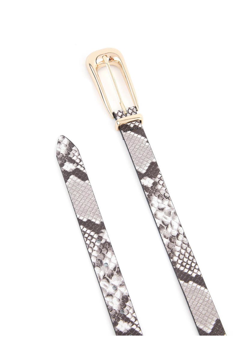 Ettika Snakeskin Print Leather Belt, Alternate, color, Grey Snake