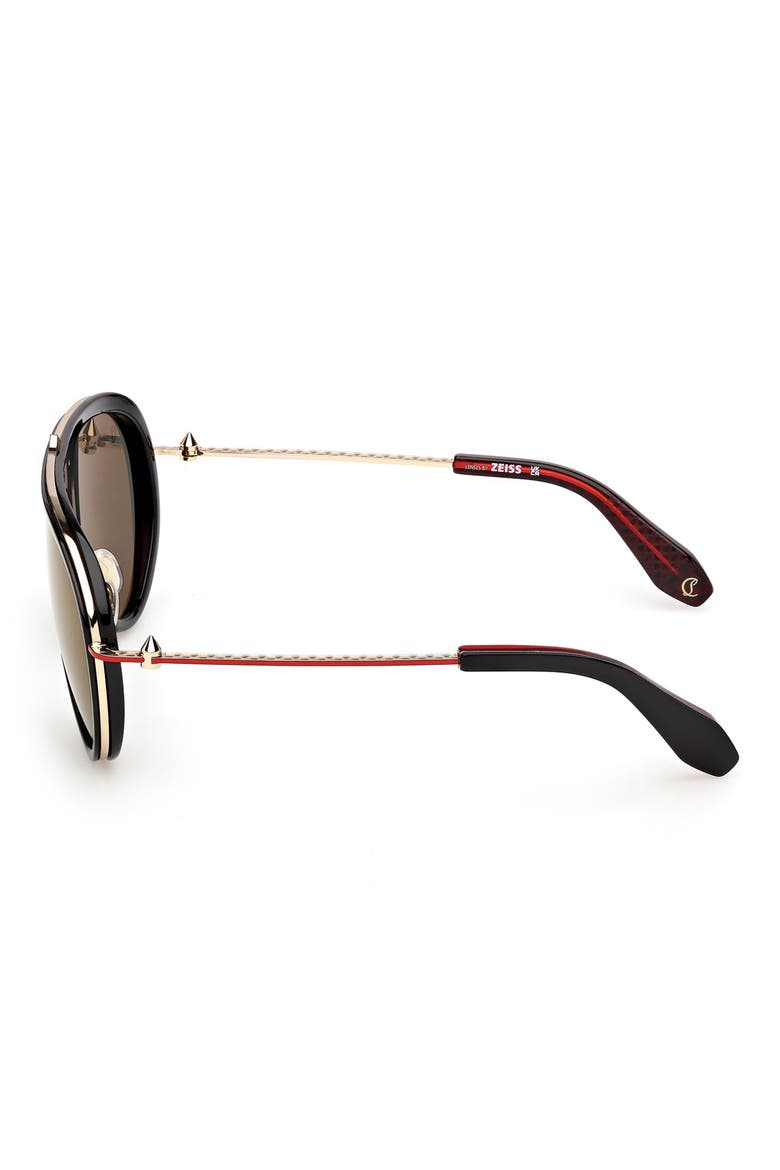 Greggo 61mm Pilot Sunglasses, Alternate, color, BLACK / GUNMETAL RED ENAMEL