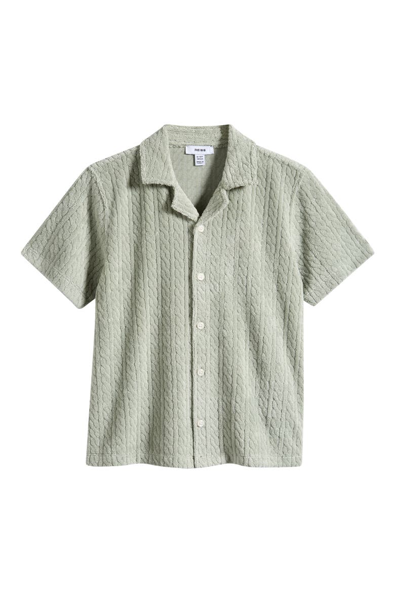 Kids' Shore Short Sleeve Button-Up Shirt, Main, color, SAGE