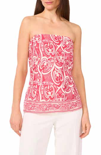 1.STATE Date Paisley Print Strapless Top