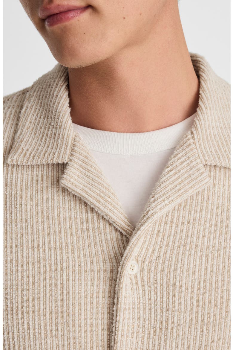 Texture Stripe Camp Shirt, Alternate, color, STRIPE DUNE