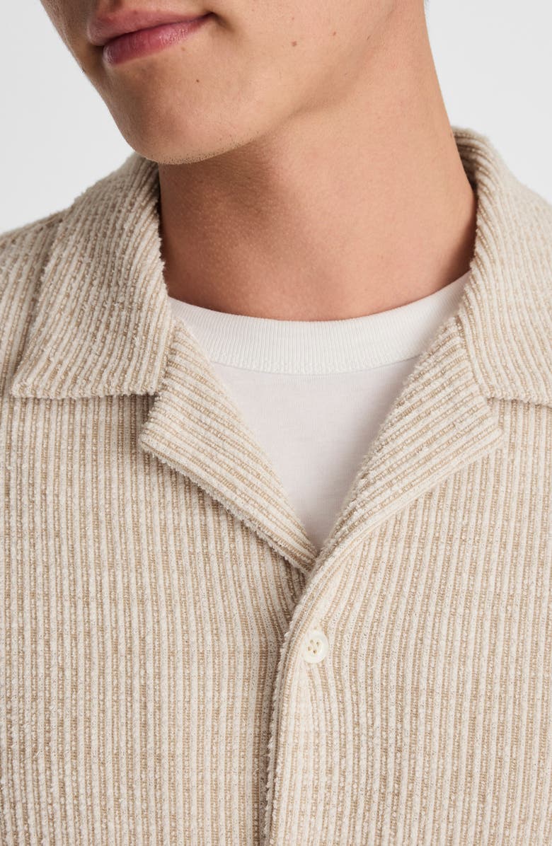 Madewell Texture Stripe Camp Shirt, Alternate, color, Stripe Dune